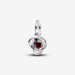 January Red Eternity Circle Dangle Charm