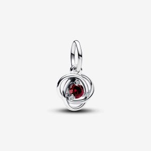 January Red Eternity Circle Dangle Charm