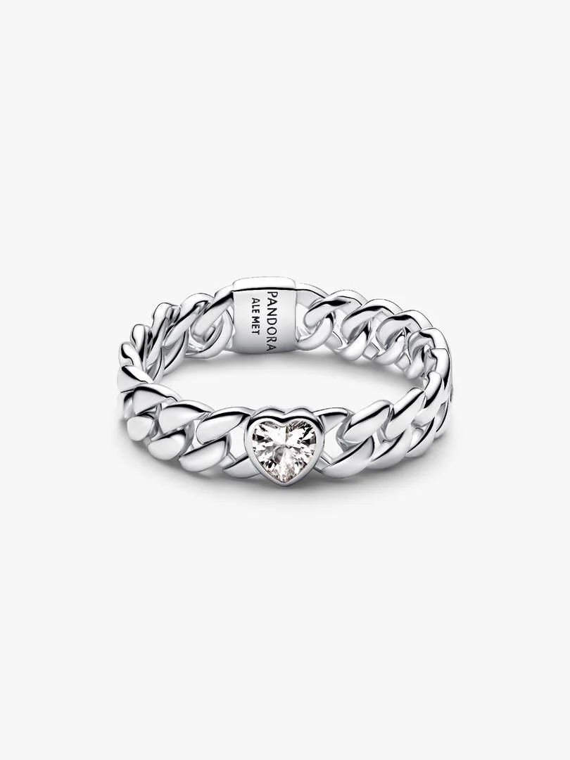 Heart Cuban Chain Ring