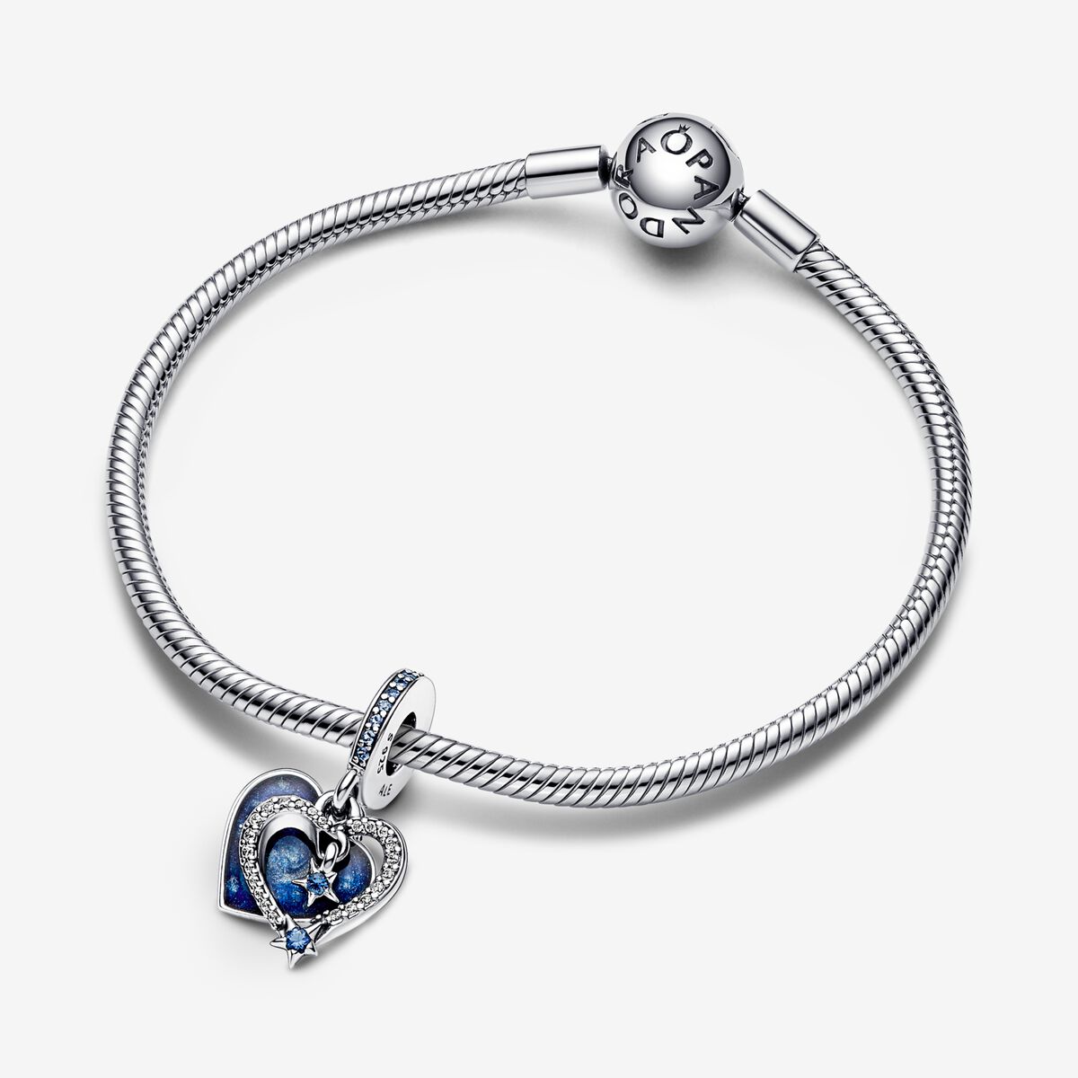 Celestial Shooting Star Heart Double Dangle Charm - Image 3
