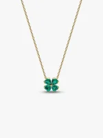 Green Lucky Clover Pendant Necklace