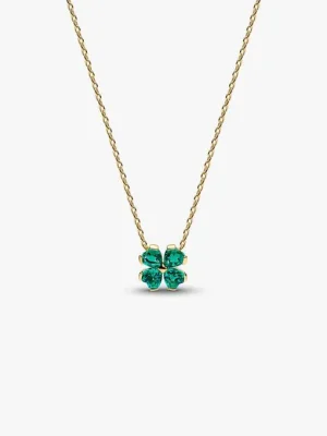 Green Lucky Clover Pendant Necklace