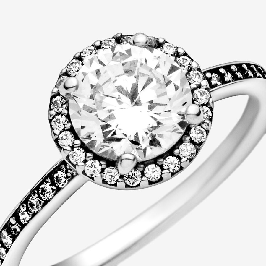 Round Sparkle Halo Ring - Image 3