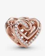 Sparkling Entwined Hearts-Rose