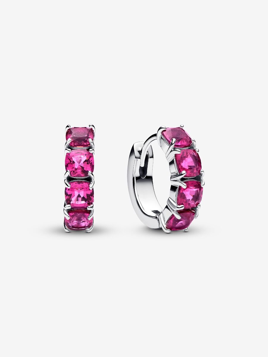Pink Hoop Earrings - Image 2