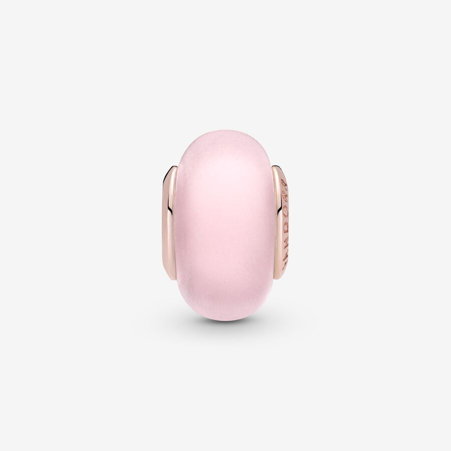 Matte Pink Murano Glass Charm - Image 3