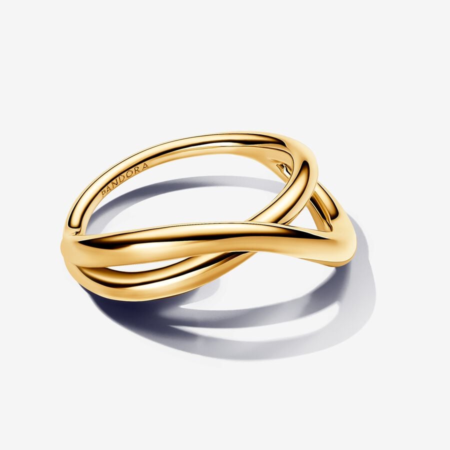 Organically Shaped Infinity Ring Gold plated - Image 3