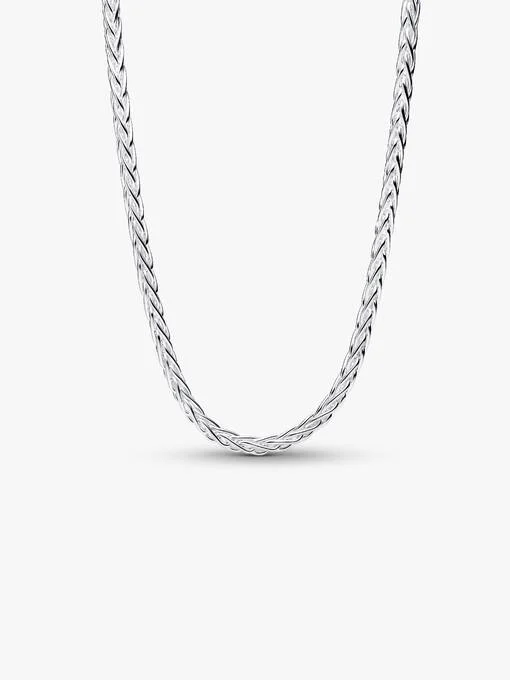 Pavé Clasp Foxtail Chain Charm Necklace - Image 2