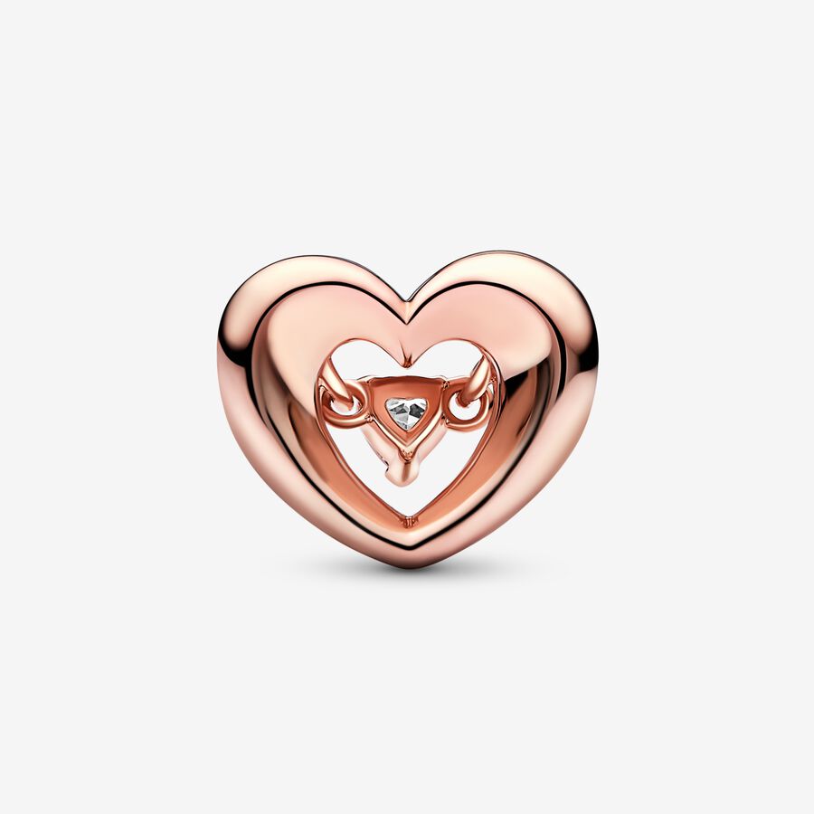 Plated Radiant Heart & Floating Stone Charm - Image 2