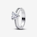 Dubbele Band Ring Met Hart