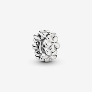 White Flower Spacer Charm