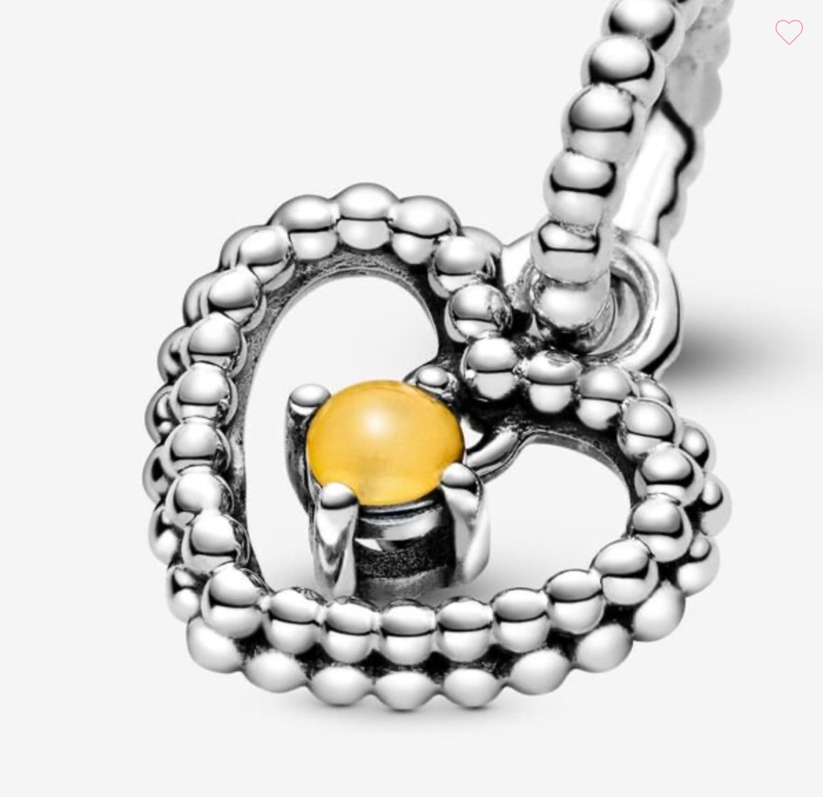 Honey Beaded Heart Dangle Charm (November) - Image 4