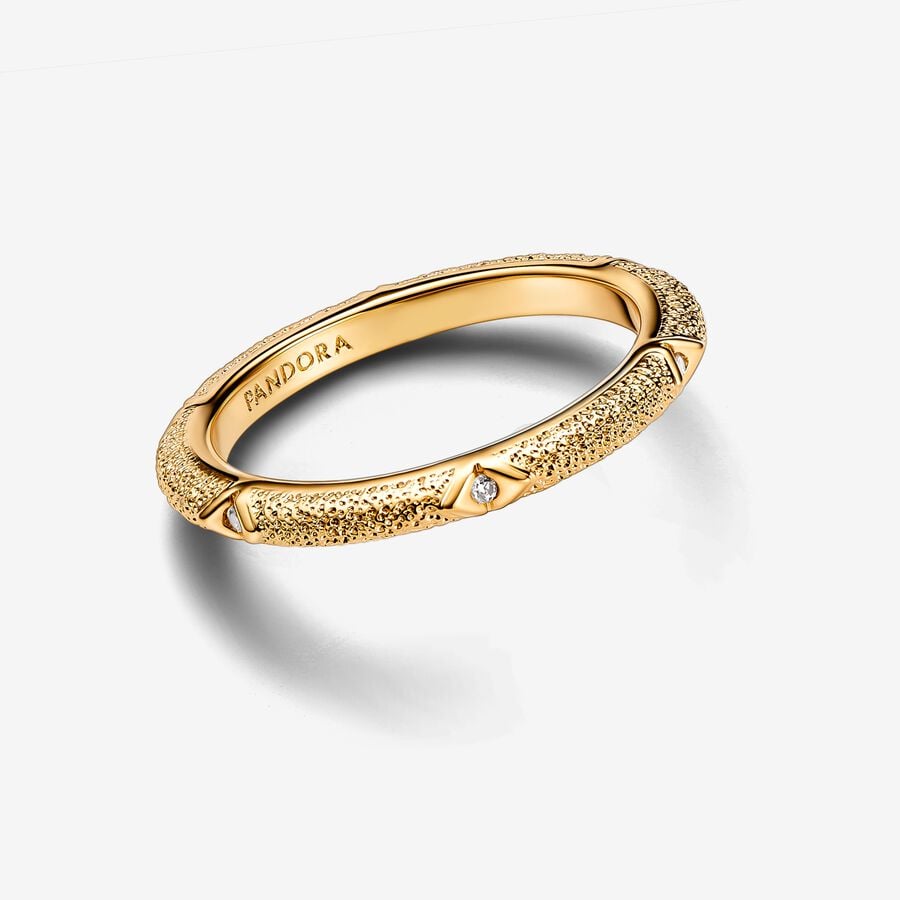 ME Texture & Stones Ring Gold plated - Image 2