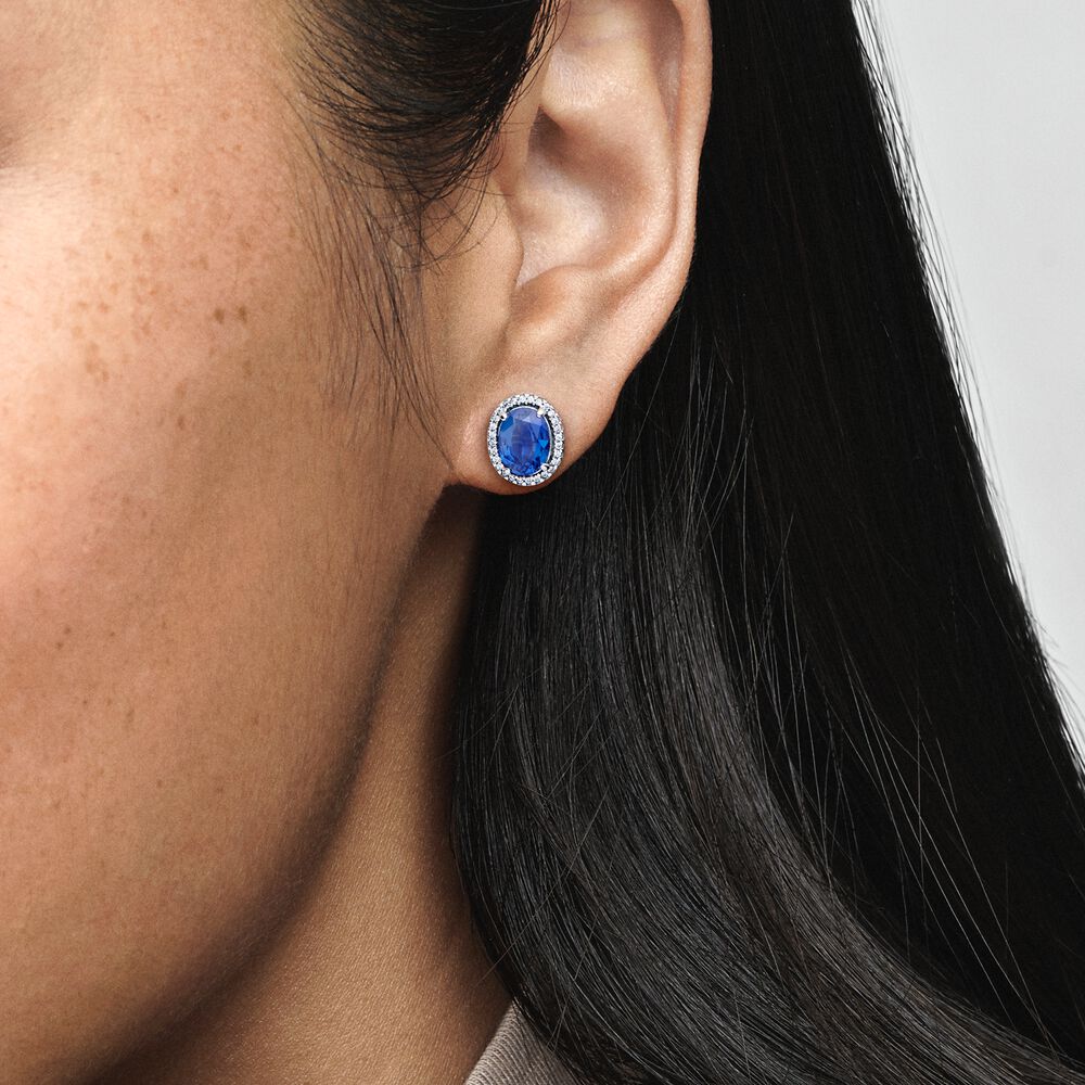 Sparkling Statement Halo Stud Earrings - Image 2