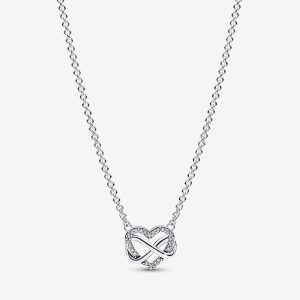 Sparkling Infinity Heart Collier Necklace