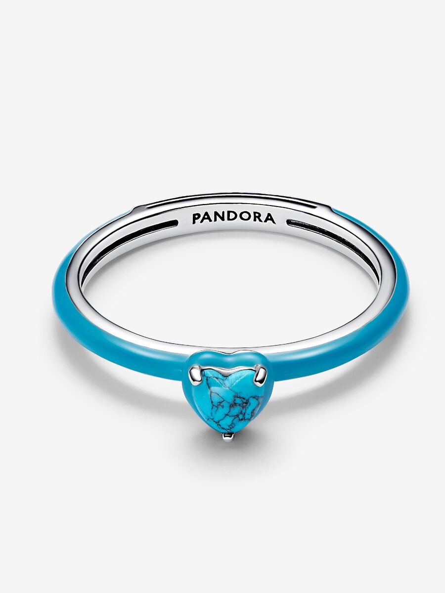 Turquoise-colored Heart Stone Ring - Image 2