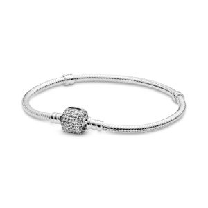 Signature Pavé Clasp Bracelet Clear CZ