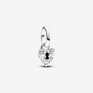 Keyhole Heart Mini Dangle Charm