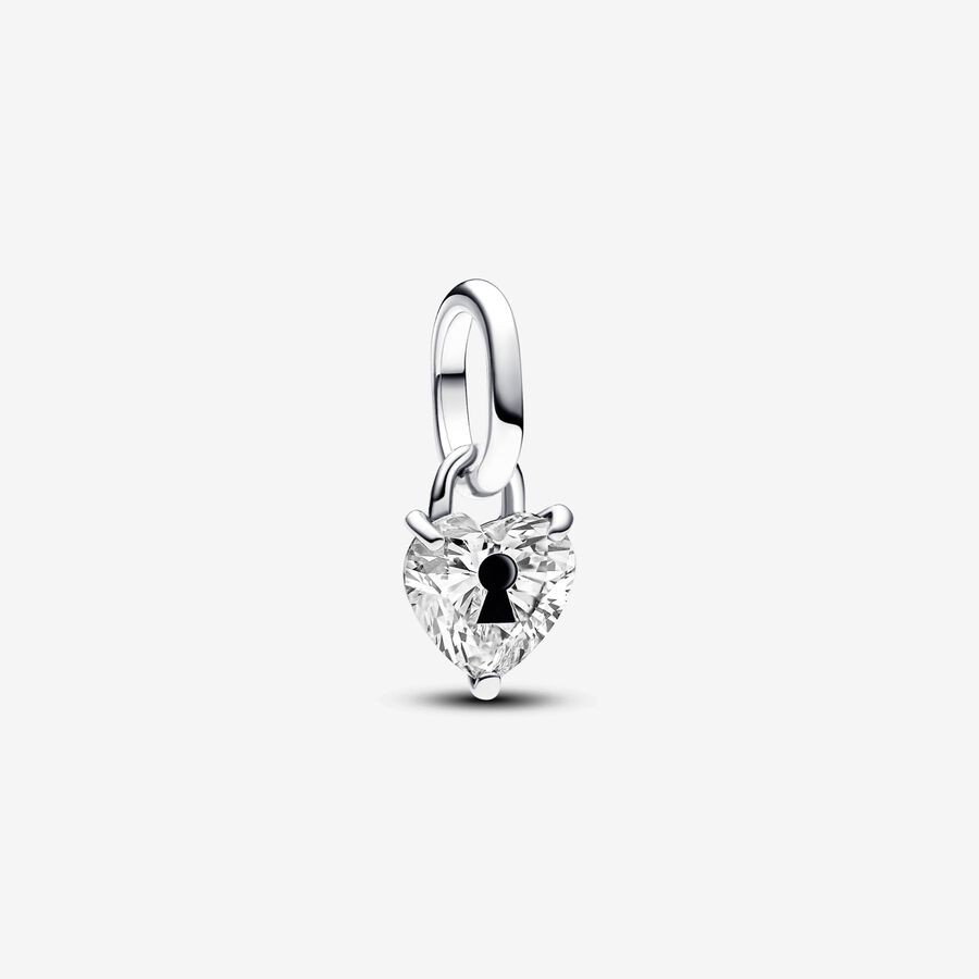 Keyhole Heart Mini Dangle Charm