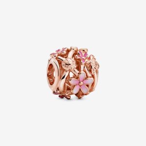 Openwork Pink Flower Charm