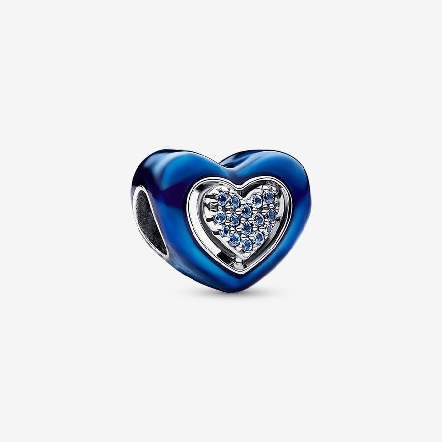 Blue Spinnable Heart Charm - Image 2