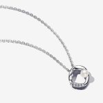 Organically Shaped Pavé Circle & Treated Freshwater Cultured Pearl Collier Necklace Sterling silver