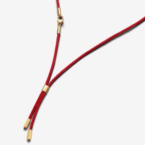 Red Recycled Polyester Cord Necklace