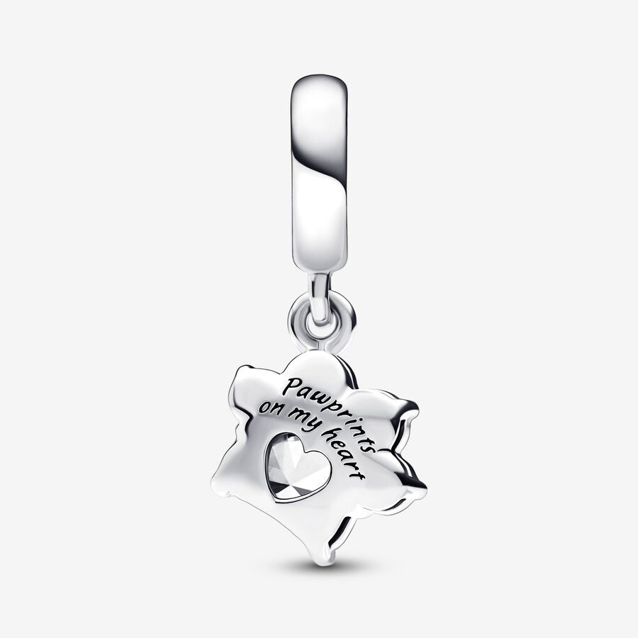 Sparkling Paw Print & Heart Charm - Image 2