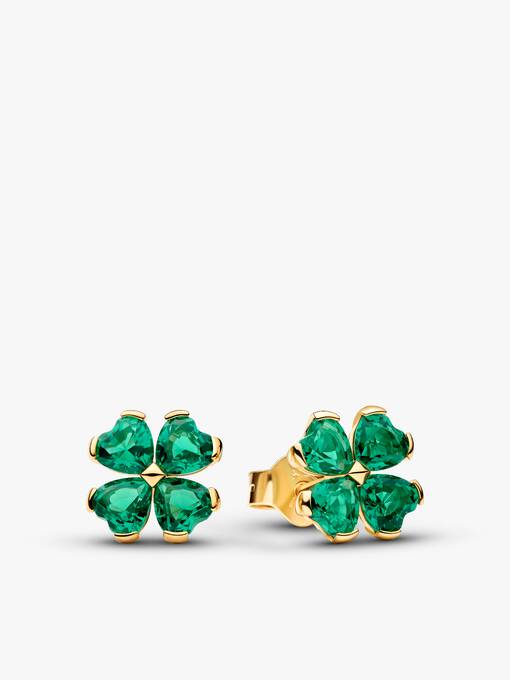 Green Lucky Little Clover Necklace & Earring Set - Image 3