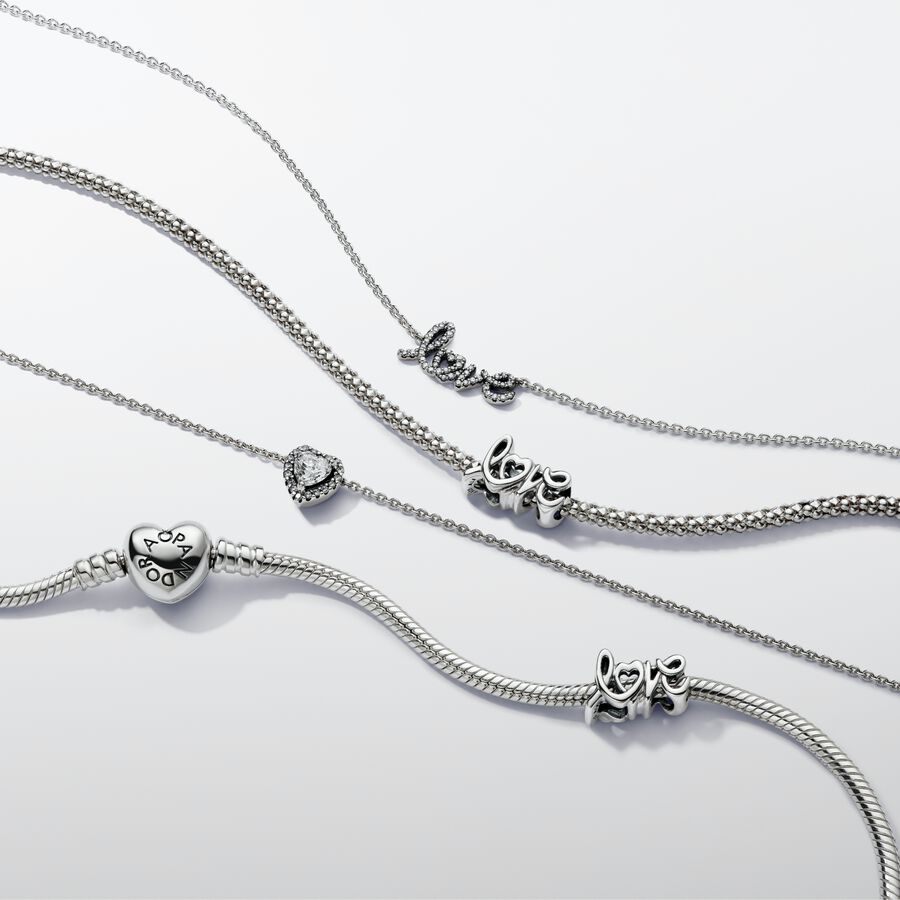 Sparkling Handwritten Love Collier Necklace - Image 2
