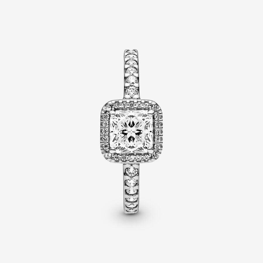 Square Sparkle Halo Ring - Image 3