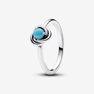 December Turquoise Blue Eternity Circle Ring