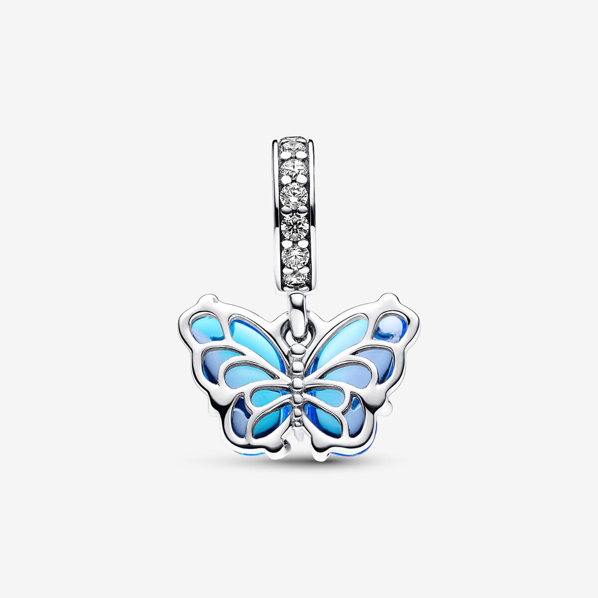 Blue Murano Glass Butterfly Dangle Charm - Image 4