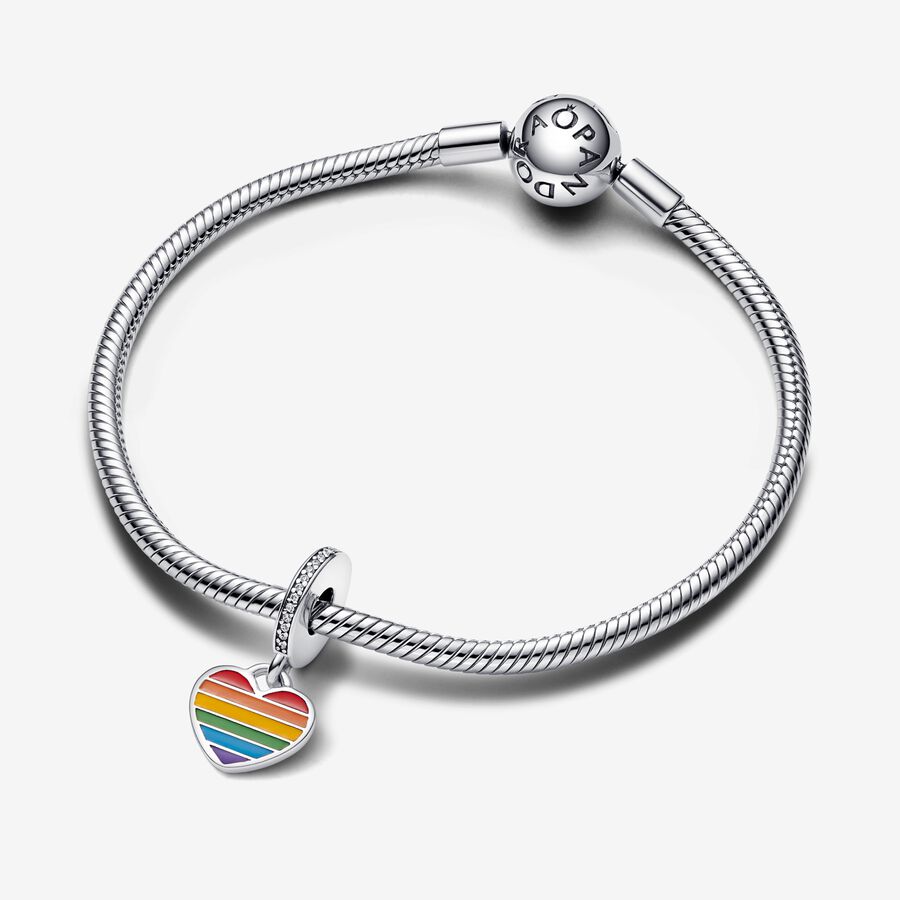 Pride Rainbow Heart Dangle Charm - Image 2