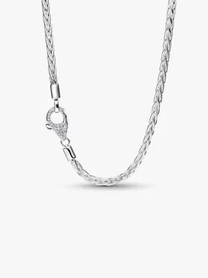 Pavé Clasp Foxtail Chain Charm Necklace