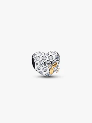 Honeycomb & Bee Heart Charm