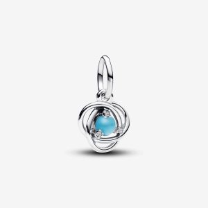 December Turqoise Blue Eternity Circle Dangle Charm