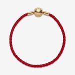 Red Woven Leather Bracelet