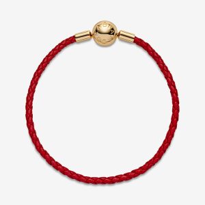 Red Woven Leather Bracelet