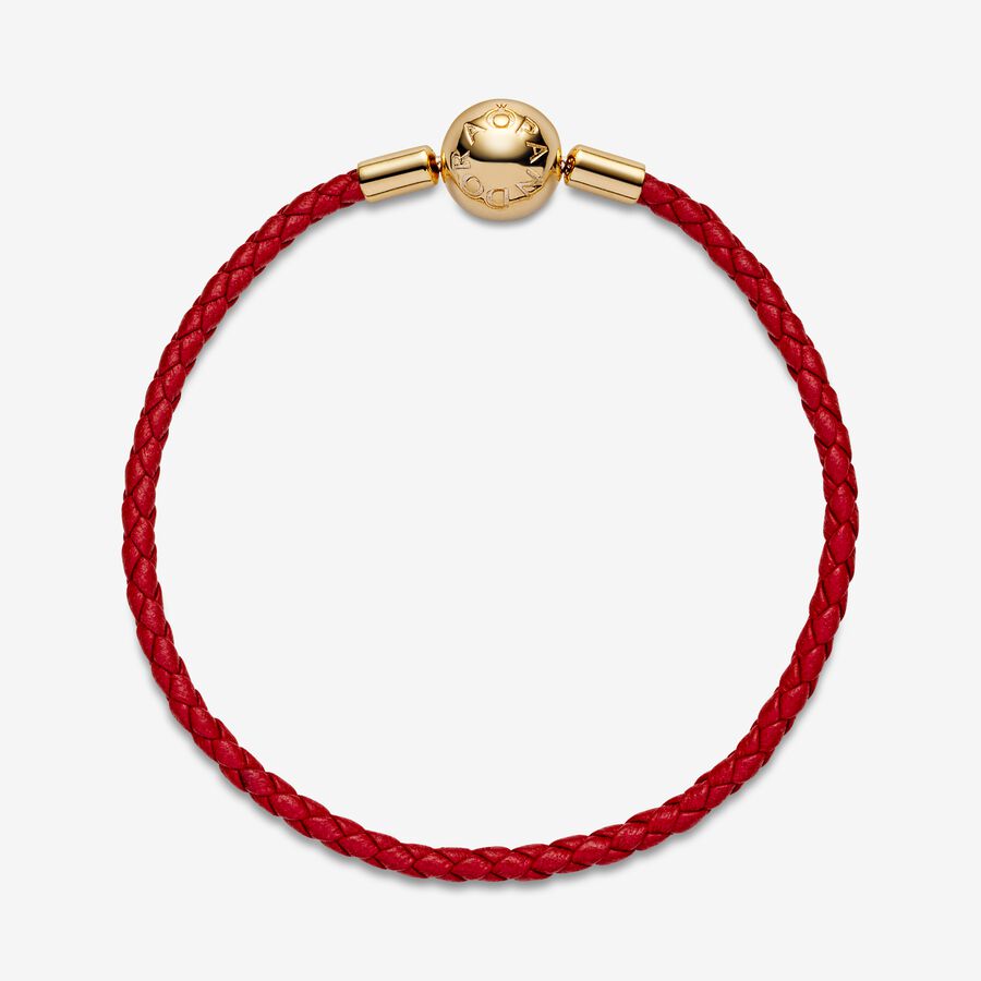 Red Woven Leather Bracelet