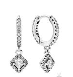 Square Sparkle-Hoop Earrings