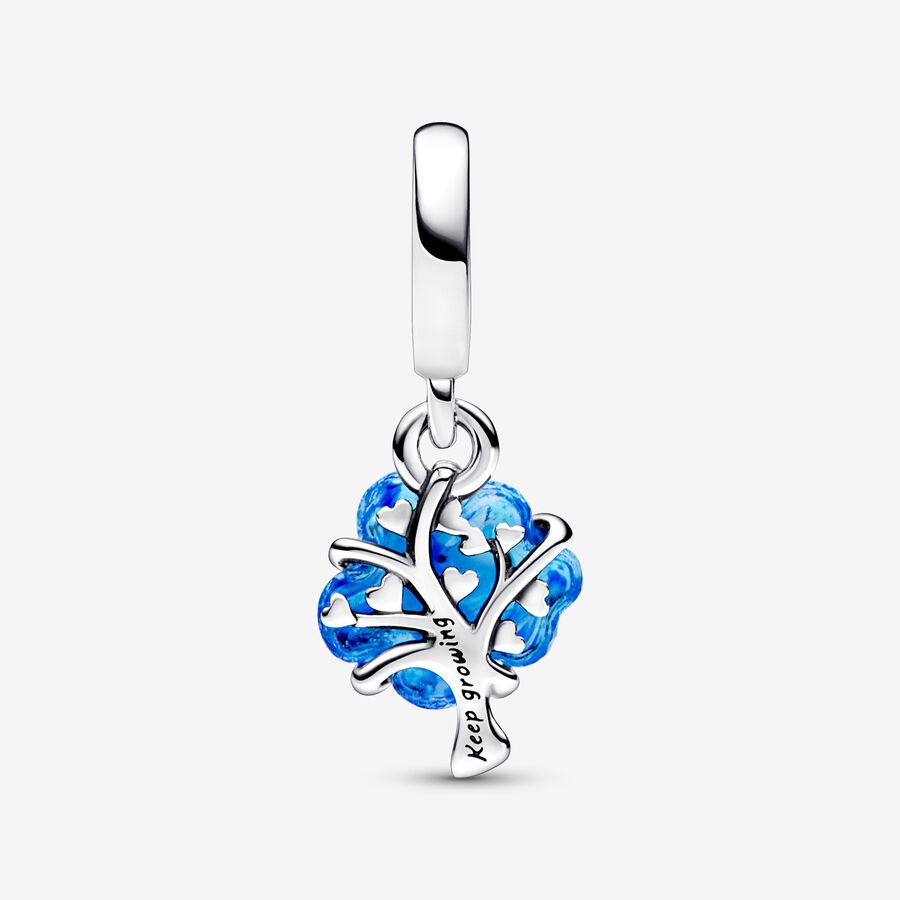 Blue Murano Glass Family Tree Dangle Charm - Image 4