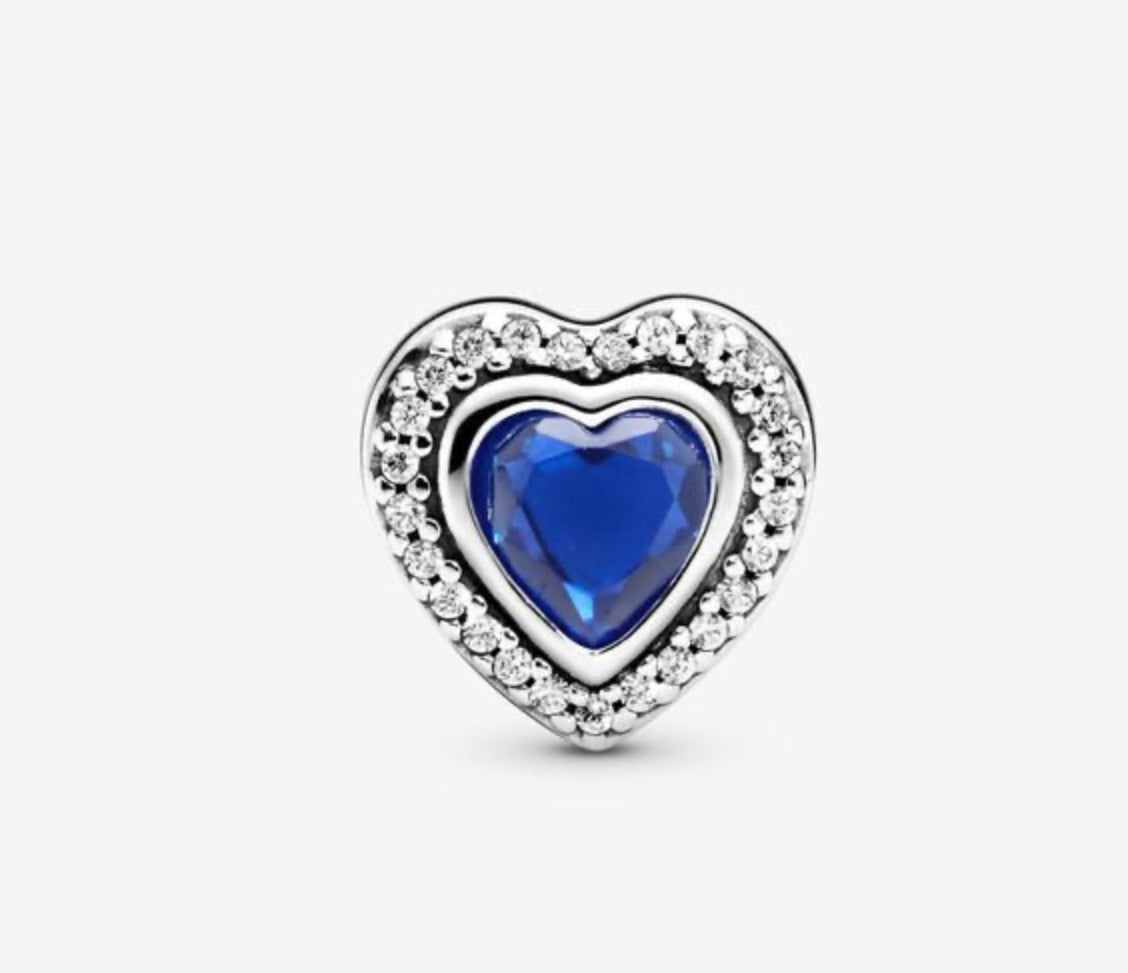 Sparkling Blue Heart Charm - Image 2