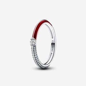 Pavé & Red Dual Ring