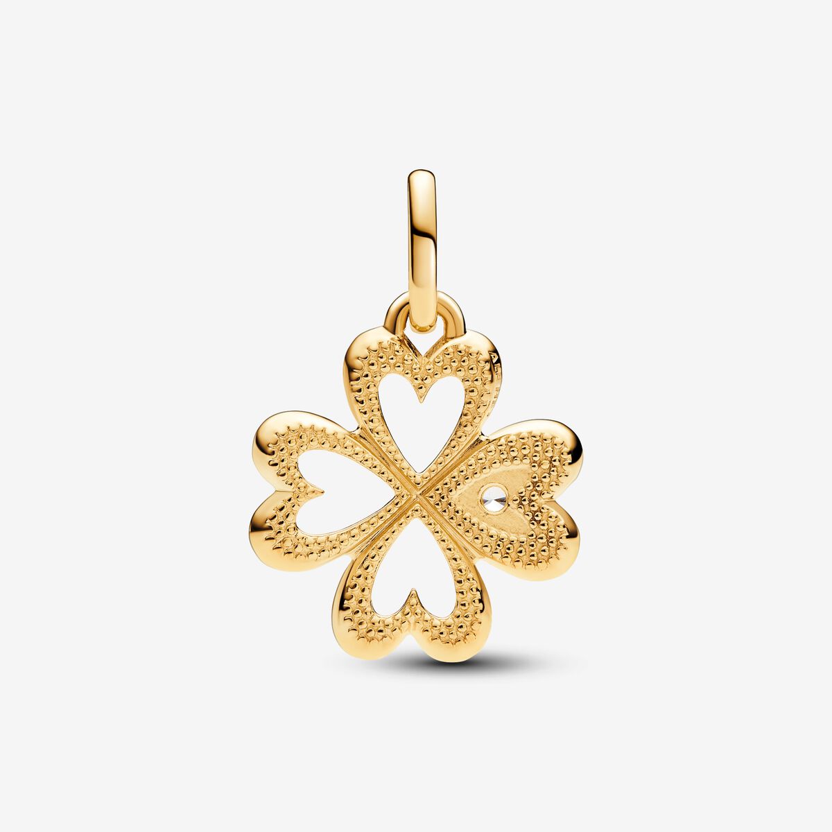 Heart Four-leaf Clover Medallion Charm - Image 2