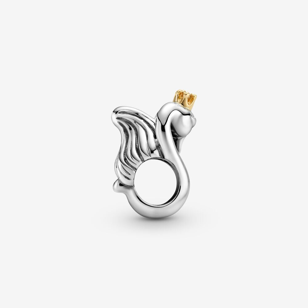 Two-tone Swans & Heart Charm - Image 3