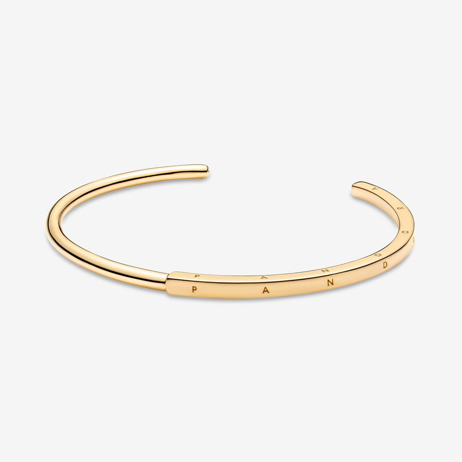 Signature I-D Open Bangle Gold plated - Image 3