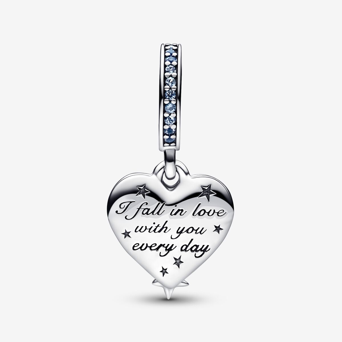 Celestial Shooting Star Heart Double Dangle Charm - Image 2