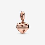14k Rose Gold-Plated Heart Bell Dangle Charm