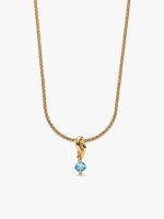 14k Gold Plated March Birthstone Necklace Set